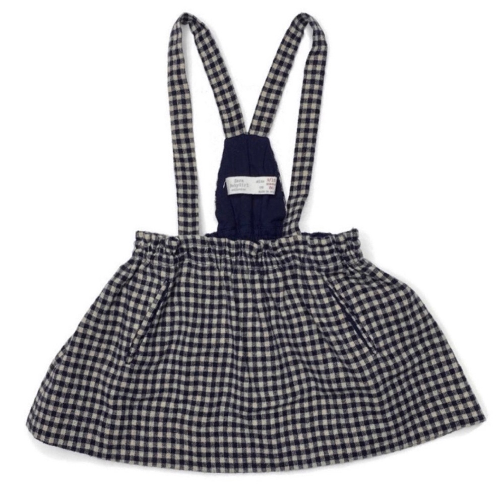 Zara Gingham Suspender‎ Skirt Jumper